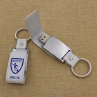 Good quality cheap genuine leather USB keychain white leather keyring wholesale