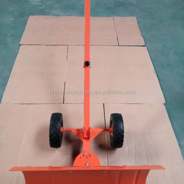 snow pusher moving with wheels,snow mover with adjustable handle