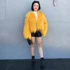 ALICEFUR Popular design curly mongolian lamb fur coat real Tibetan lamb fur jacket for women