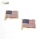 Manufacturer customized Cheap Souvenir Business gift Brass Gold Metal Country American Flag Lapel Pin