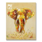 Animal Art Paintings Handmade Bright-coloured Elephant Wildlife Oil Paintings for Wall Decor