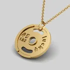 45 LB Weight Plate Necklace Rose Gold Plated Stainless Steel Fitness Jewelry