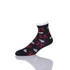 Black Bow Striped Low Cut Knit Cotton Kawaii Socks Women
