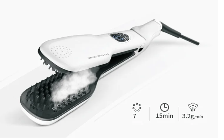 2017 Hot Sell Custom Steam Comb Electric Professional Ceramic Steam Hair Straightener Brush