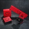 Square shape with red heart decoration jewelry set box for ring pendant Bangle Bracelet jewellery packaging box