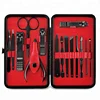 15 Piece Professional Nail Clippers Cutter Kit Travel Grooming Kit/ Nail Care Tools Manicure Set Pedicure Set ,Black Red Yellow