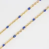 AM-S021 Jewelry Finding Components Decorative Gold brass copper Rosary chain with enamel beads
