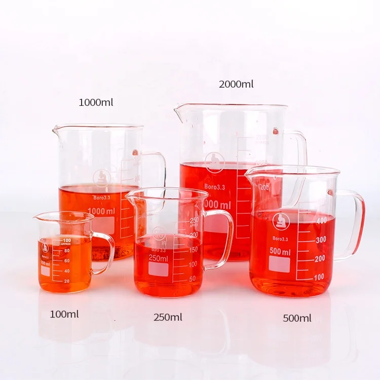 500ml 1000ml Borosilicate glass measuring cup with handle