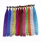 Colorful Stripes Bonded Hair Extension Women Long Straight Synthetic Hair Feather Hair