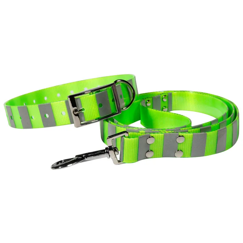 Eco-friendly plastic tpu coated reflective sport dog leash with 2 handles