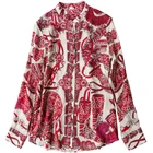 Designer Custom Digital Print women silk blouse silk blouse clothes pure silk blouse