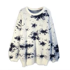 2019 Long Body Imitationmink Wool Jacquard Long Fur Loose Knit Pullover Sweater
