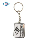 Custom own logo soft pvc keychain square shape rubber keyring