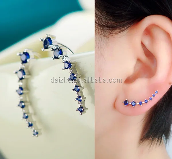 2017 fashion various color women girl jewelry micro pave 12mm mini silver cz huggie hoop earring