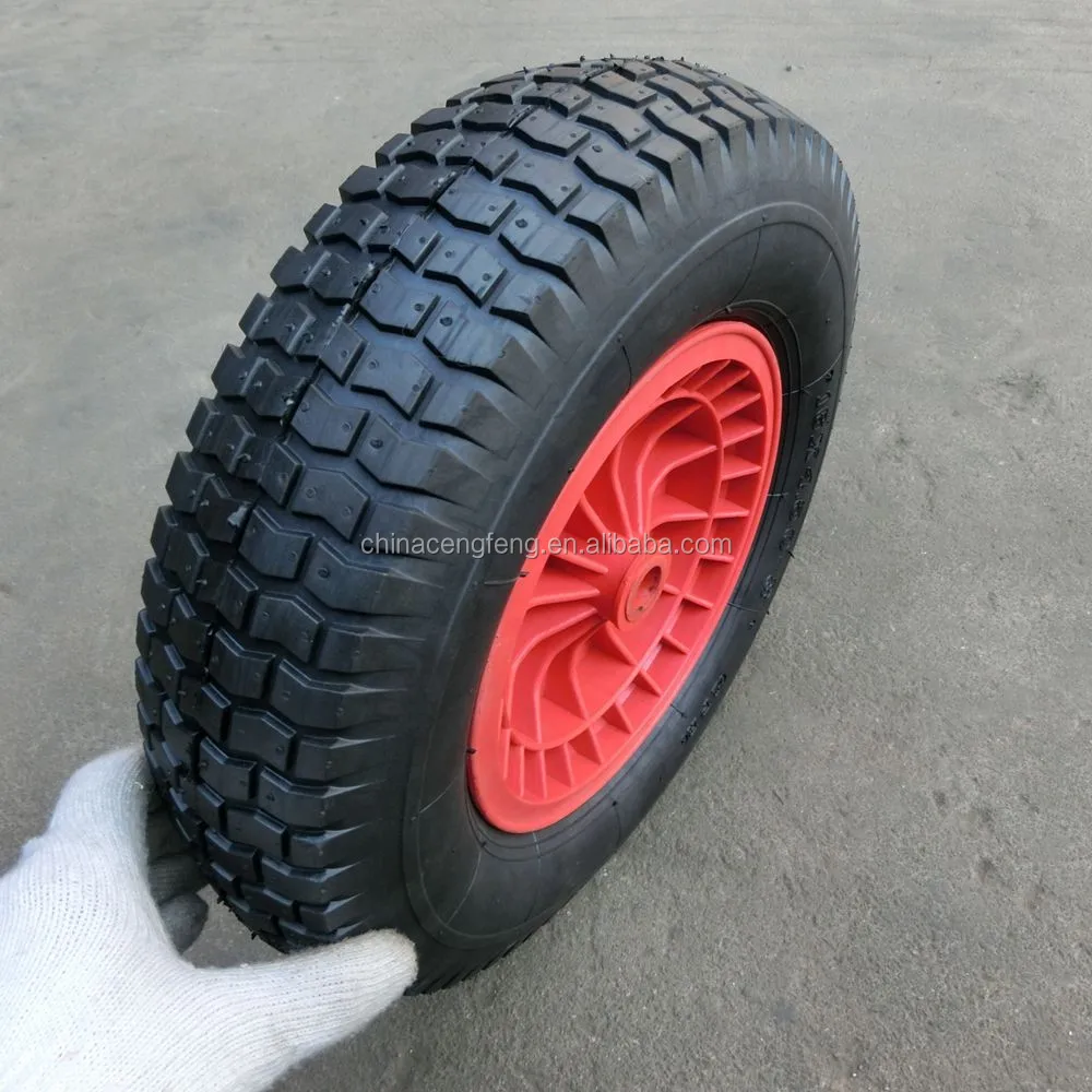 wheelbarrow inflatable rubber wheel 16x4.50-8 with plastic rm