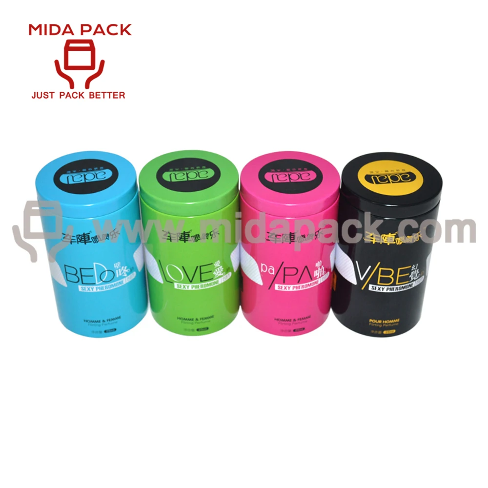 black cylinder tin box for packaging