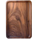 Wood Rectangular Serving Trays, Medium, Black Walnut, 13.4 x 9 Inches: Serving Trays