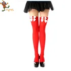 Hot Selling Red Stockings White Bow Fancy Sexy Japanese Girl Party Thigh High Socks Stockings