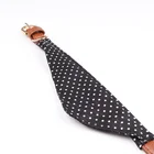 Fashion Triangle Wave Point Dog Saliva Towel Scarf Collar With Faux Leather