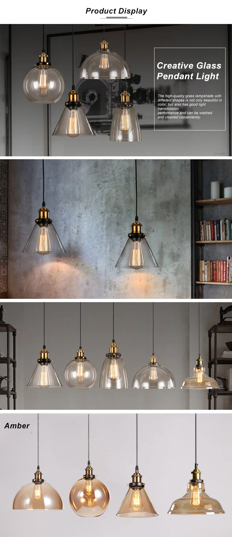 China pendent lobby metal glass lampshade kitchen modern chandelier pendant light