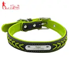 Soft Durable Strong Leather Dog Collar,with Stainless Metal Name Plate