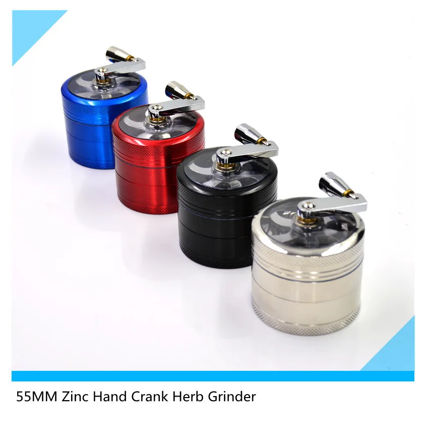 Spice Herb Grinder Wholesale Tobacco Grinder 56MM 4 Layers CNC Teeth Zinc Alloy Cigarette Tobacco Grinder