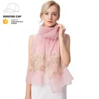 embroidery rhinestones new styles fashion scarf shawl wool silk reversible scarf