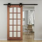 Hardware Carbon Steel Special Sliding Barn Interior Wood Doors With Glass Inserts