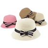 Summer Big Bow knot baby girl Hats Traveling Straw Screen Baby Sun Hat