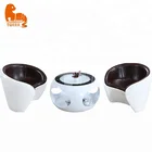 Modern new style design glass coffee table with chairs