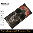 professional custom black skull printed motorcycle neck tubular bandana