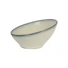 Restaurant buffet used oblique customized logo ceramic soy sauce dipping bowl