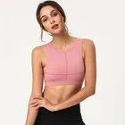 Women Back Hollow With Ruffles Sports Bra Running Fitness Yoga Tank Top