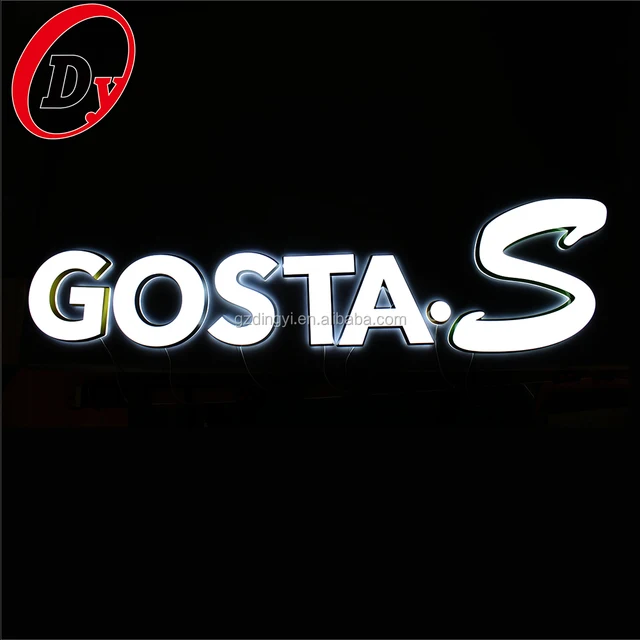 customized decorative advertising display mini acrylic alphabet letter sign with led light