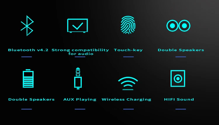 Factory Private Mold Bluetooth 4.2 Touch keys Speaker HiFi Bass stereo portable BT Speakers With Wireless Charging for Iphone - ANKUX.COM