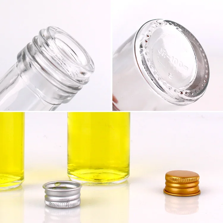 Manufacturer customized 115ml clear round drinking beverage glass bottle juice bottle with screw lid
