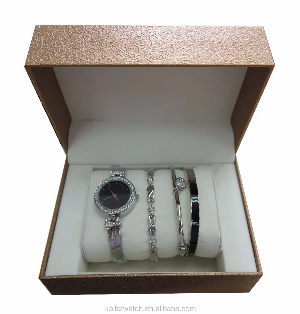 women rose gold plated watch and bracelet set perfect gift for