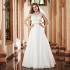 White Lace Backless Elegant Princess Bridal Gown Fashion Appliques Sexy Wedding Dress