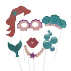Colorful Paper Blue Enclosure Prop Poster Gold Pink Lips Mustache Props Party Supplies Mermaid Photo Booth