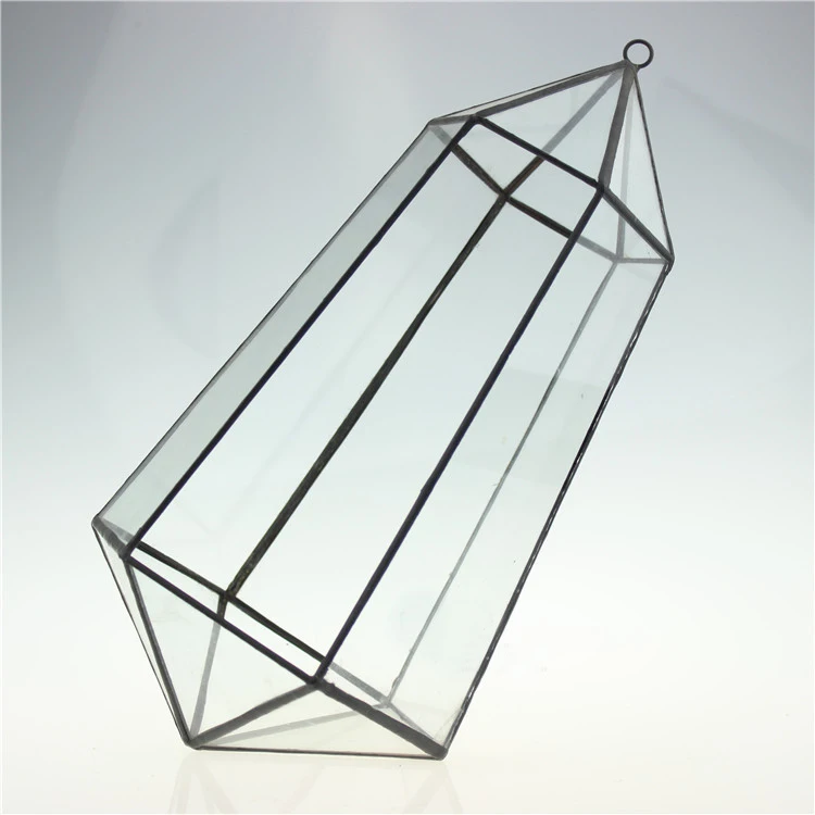 Five double diamond large geometric glass greenhouse plant micro landscape flowerpot container factory direct OEM