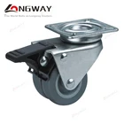 Long way 2 / 3 inch small TPR twin-wheel side brake suitcase caster wheels