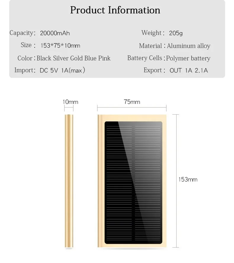 CE RoHS FCC certificated portable 10000mah solar charger powerbank solar powered power bank for smartphones - ANKUX.COM