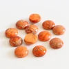 12mm Orange Color Round Flat Back Gem Natural Stone