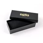 Custom black simple retro hand-made gift glasses box portable leather fashion sunglasses box