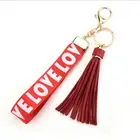 Fashion Key Chain Leather Tassel monogram tassel keychain