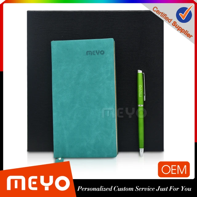 business leather notebook pen gift set for corporate promotion
