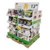 Custom printing supermarket pants cardboard pallet display rack system