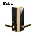 Deluns rfid card hotel lock management system smart online security electric rf door locks used for sale