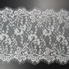 new design Scalloped pattern french cotton border lace trim for dress