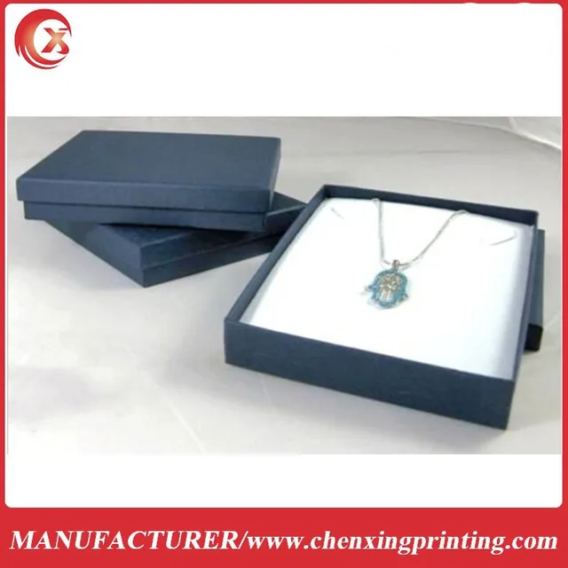 new blue paper box jewelry gift package for necklace pendant